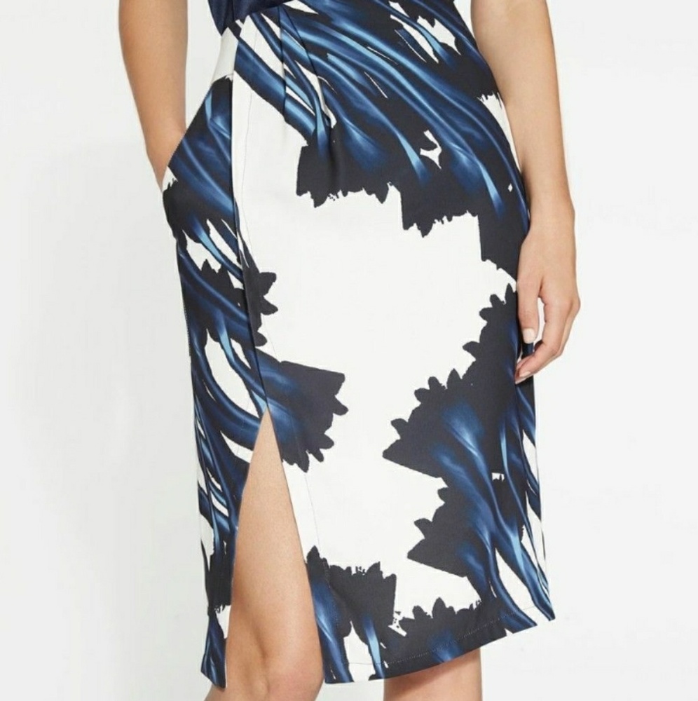 Halston Heritage draped printed skirt